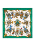 Hermes Les Fetes Du Roi Soleil Scarf 90, &pound;250, Accessories, Green/White, Silk, Back view