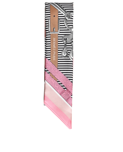 Hermes Mors a Jouets Chemise Twilly, &pound;110, Accessories, Grey/Pink/White, Silk, Front view