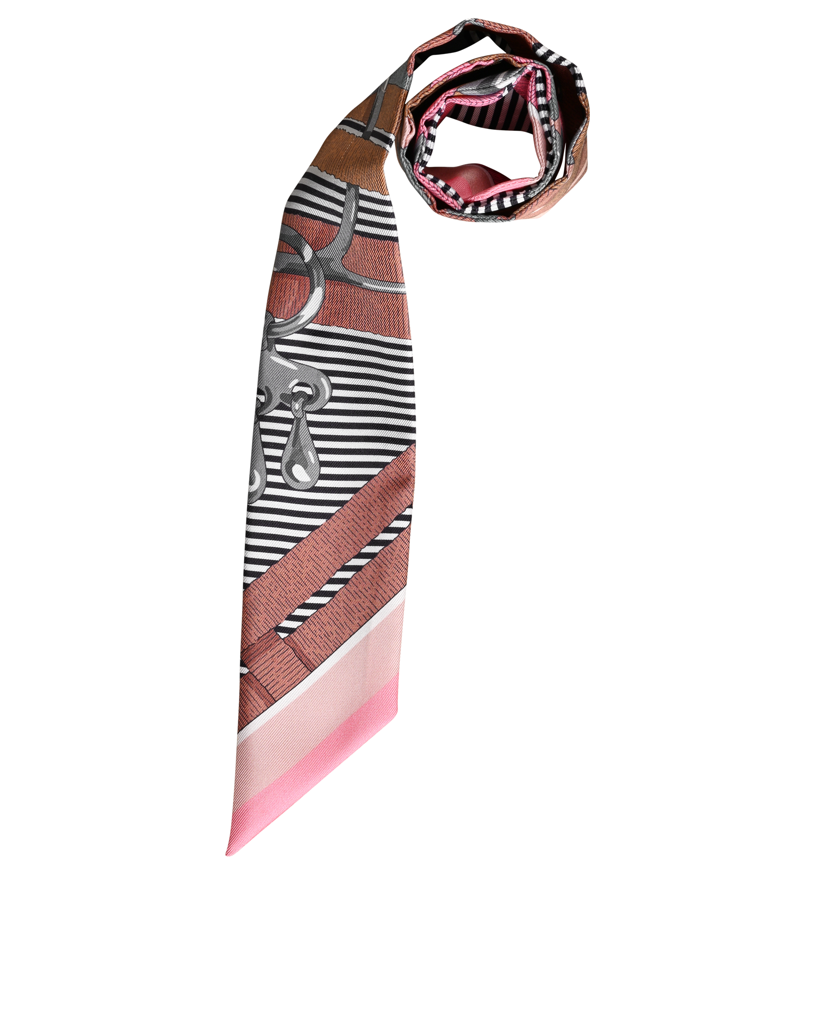 Hermes Mors a Jouets Chemise Twilly, &pound;110, Accessories, Grey/Pink/White, Silk, Other view
