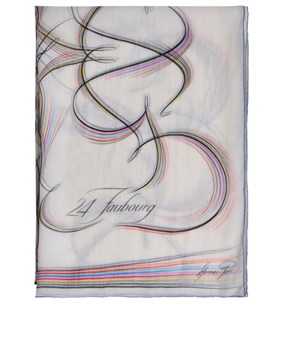 Hermes 24 Faubourg Swirl Print Long Scarf, front view