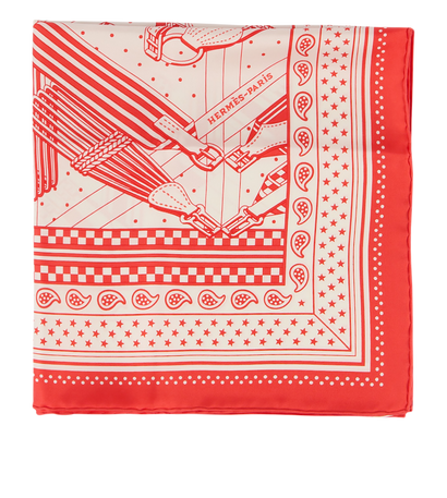 Hermes Sangles En Zigzag Bandana Scarf 55, front view