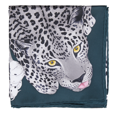 Hermes Lazy Leopardesses Scarf, &pound;320, Accessories, Black, Silk, Front view