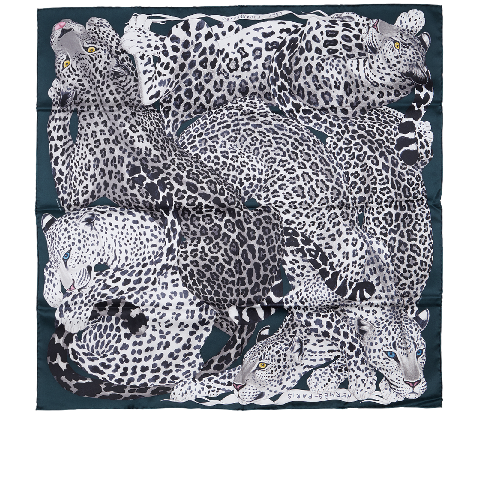 Hermes Lazy Leopardesses Scarf, &pound;320, Accessories, Black, Silk, Back view