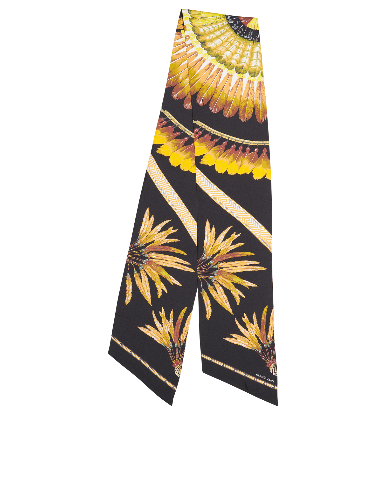 Hermes Brazil Maxi Twilly, &pound;150, Accessories, Black, Silk, Back view