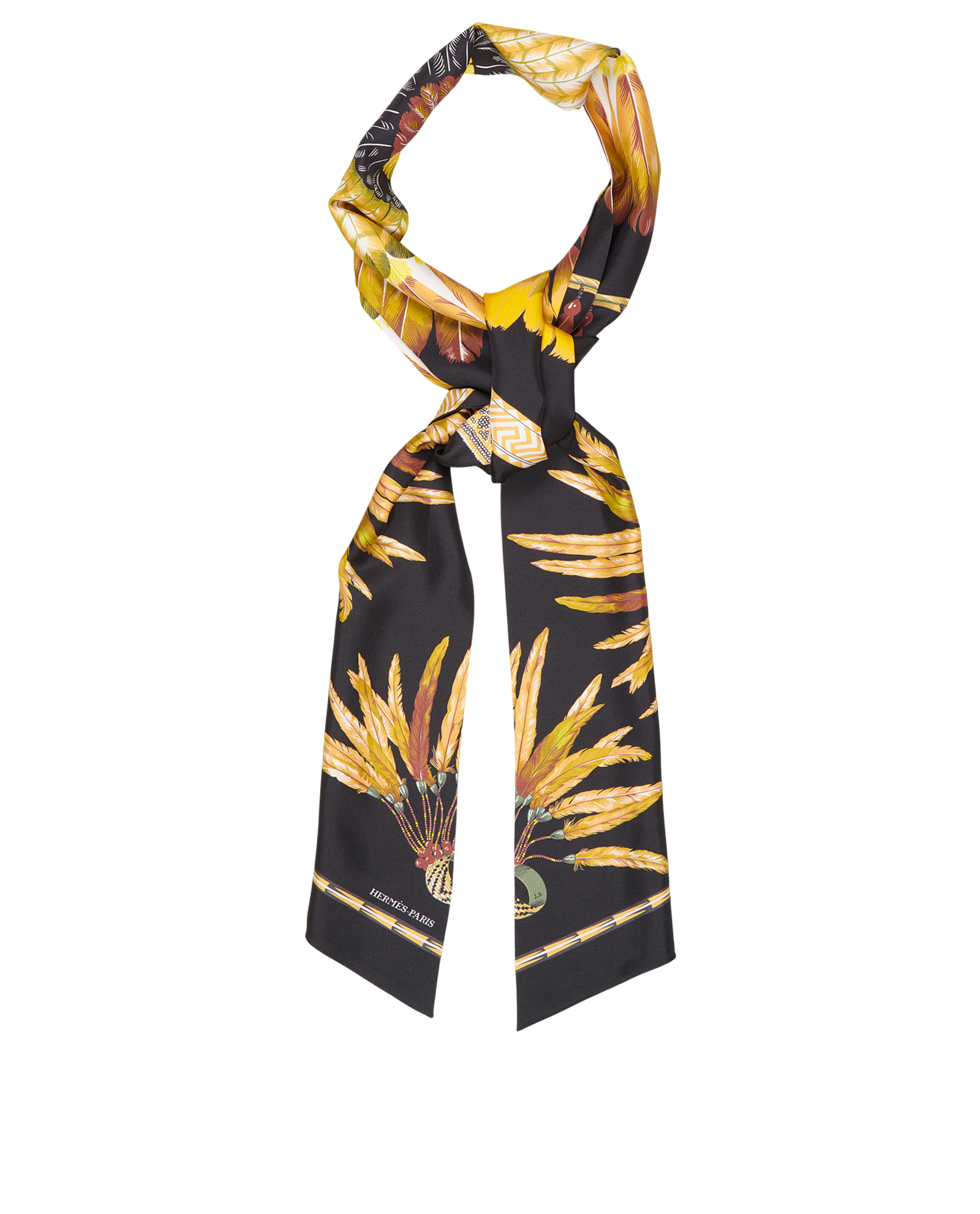 Hermes Brazil Maxi Twilly, &pound;150, Accessories, Black, Silk, Other view