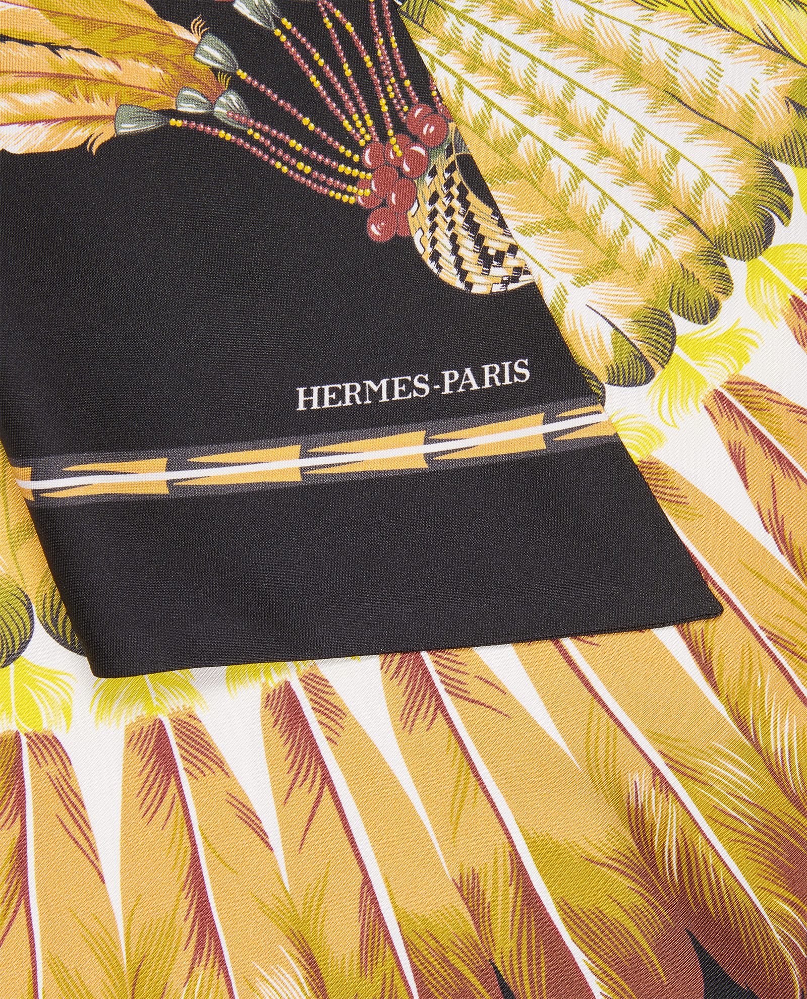 Hermes Brazil Maxi Twilly, &pound;150, Accessories, Black, Silk, Other view