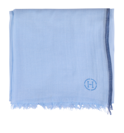 Hermes H Scarf, Cotton, Blue, MIJ, 2*