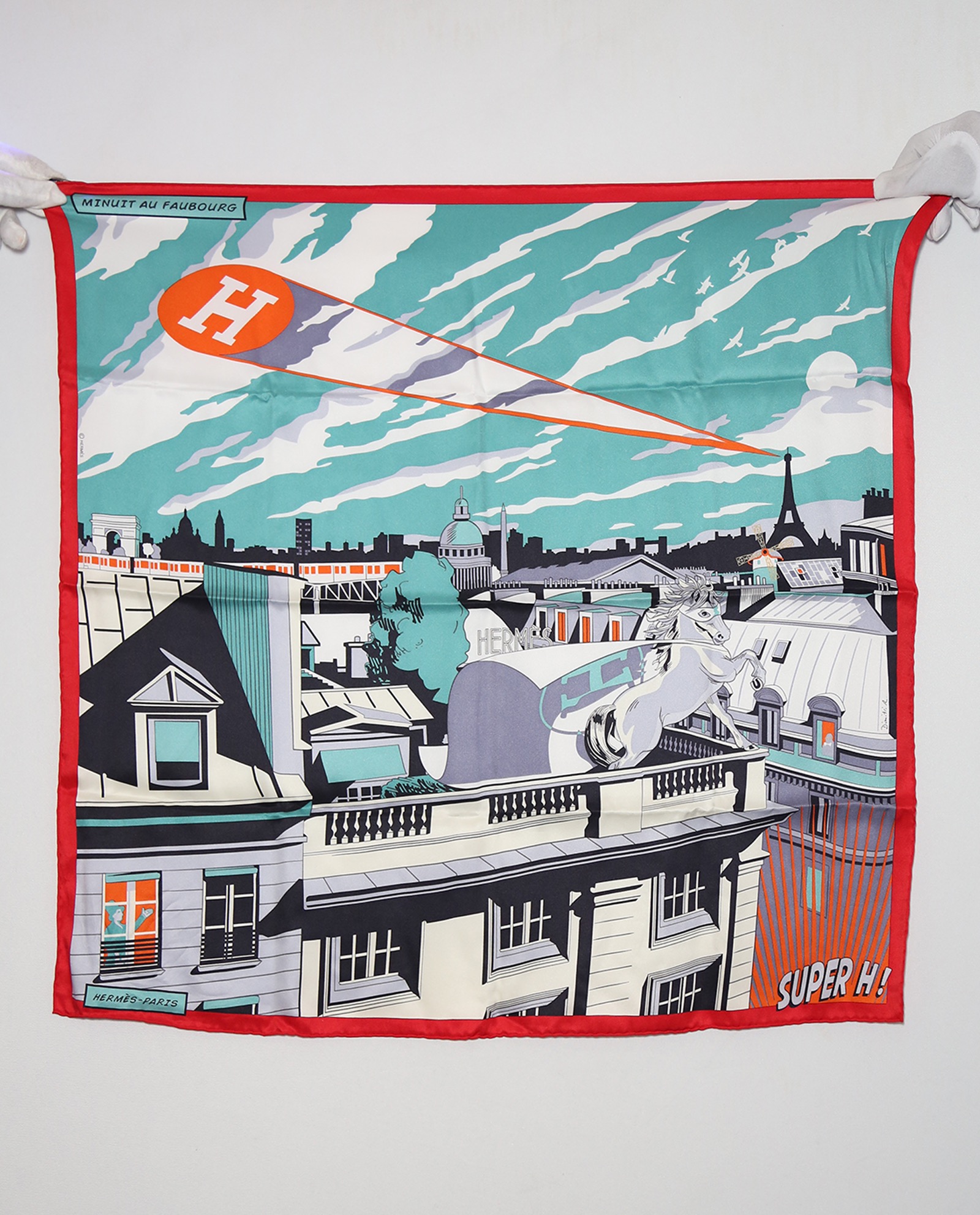 Pre-loved Hermes Minuit Au Faubourg Scarf 70x70cm - £150