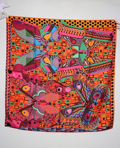 Hermes Les Ailes De La Soie Scarf 90x90 cm, front view