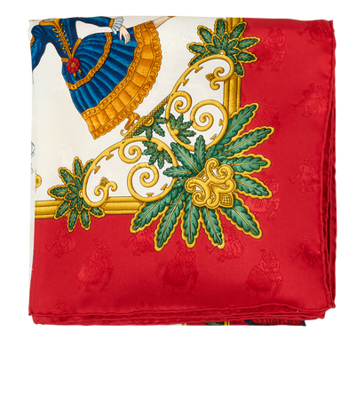 Hermes Joies D'Hiver Scarf 90, &pound;320, Accessories, Gold/Red/White, Silk, Front view