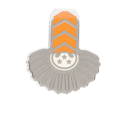 Hermes Epaulette Twilly Ring, Base Metal, Silver/Orange, B/DB, 3*