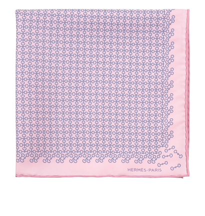 Hermes Horsebit Printed Pocket Square, front view