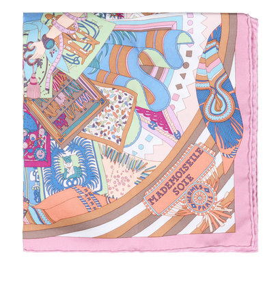 Écharpe Mademoiselle Ricci En Soie 100% - Violet, 38x160 Cm, Vintage, Occasion