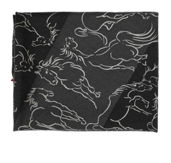 Hermes Equestre Print Scarf, Cashmere, Black/White, 3*