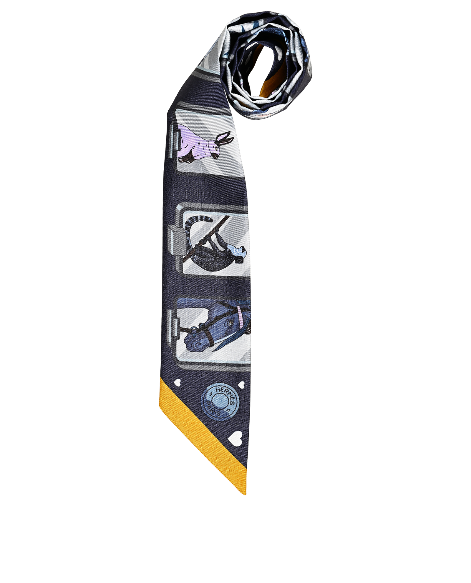 Hermes Story Twilly, &pound;120, Accessories, Navy, Silk, Other view