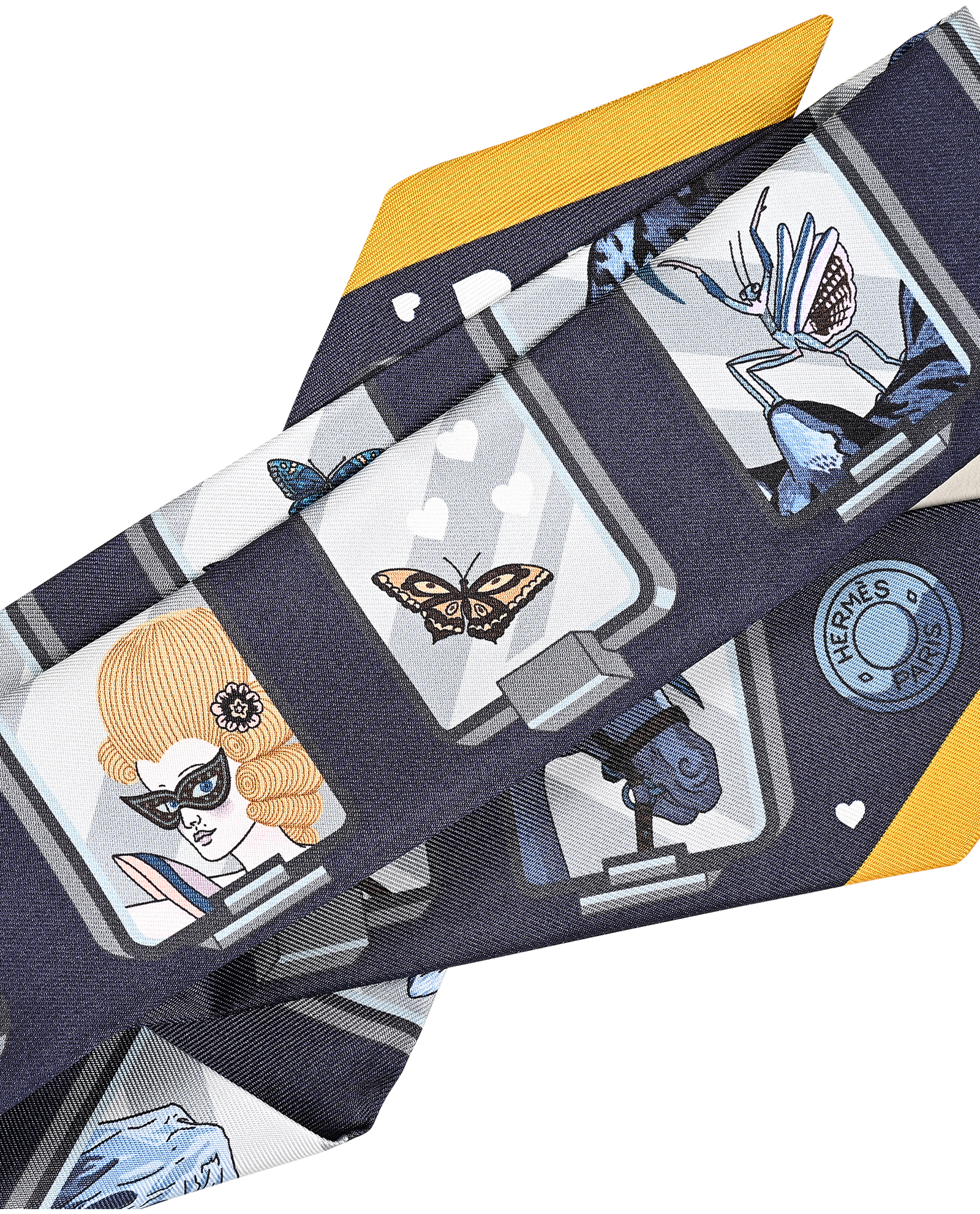 Hermes Story Twilly, &pound;120, Accessories, Navy, Silk, Other view