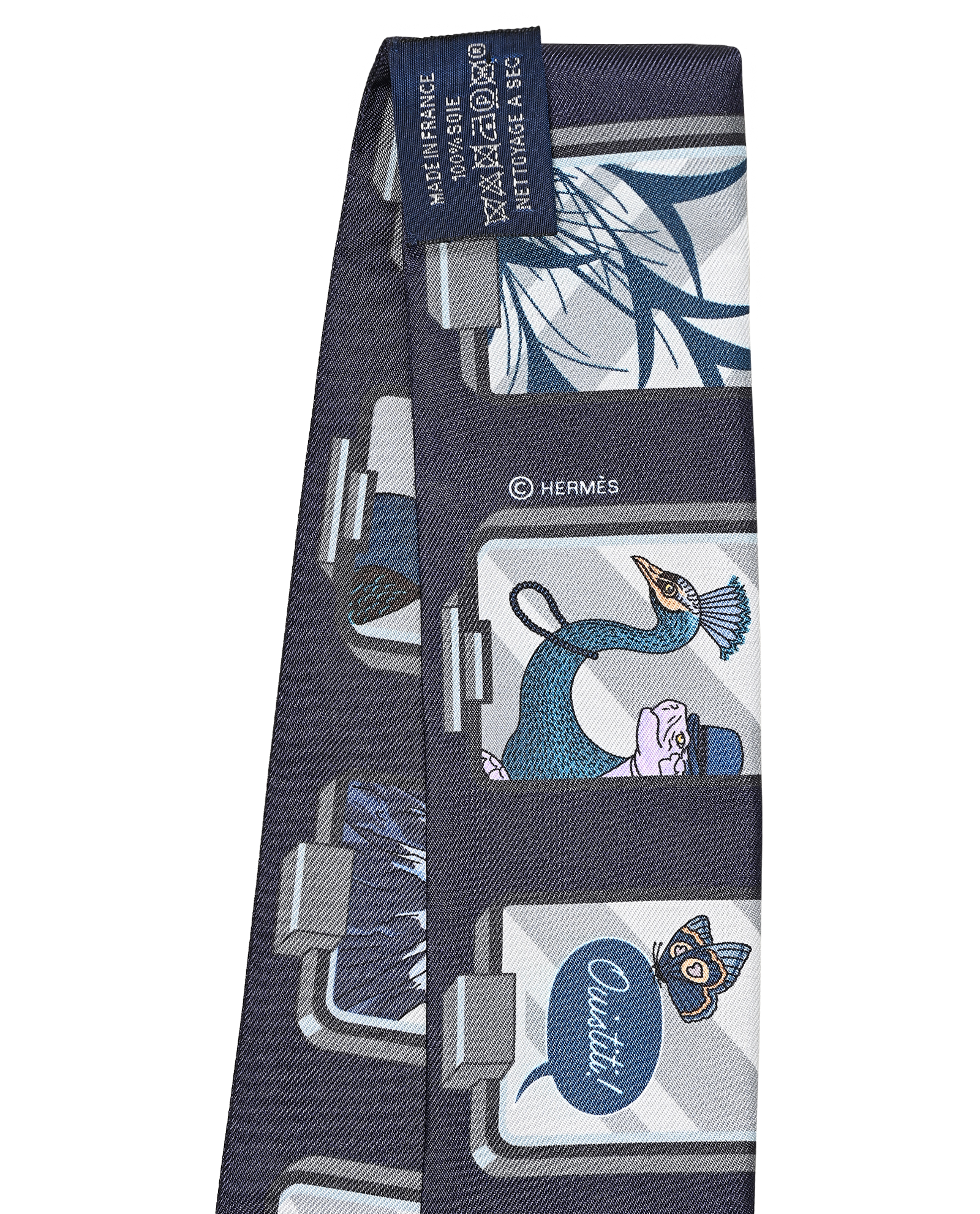 Hermes Story Twilly, &pound;120, Accessories, Navy, Silk, Other view