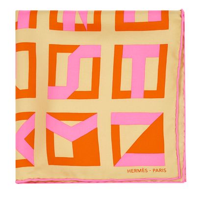 Hermes Lettres Au Carre Pocket Scarf, front view