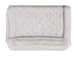 Jimmy Choo Doris Scarf, Silk, White, MII, 2*