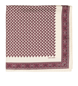 Saint Laurent Small Paisley Bandana, Silk, Cream/Burgundy, B, 3*