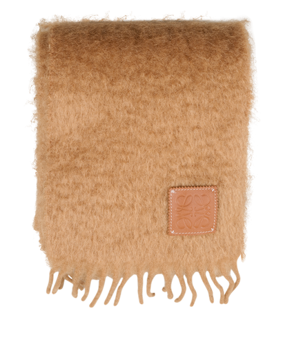 Loewe Anagram Patch Scarf, &pound;175, Accessories, Tan, Mohair/Wool, Front view