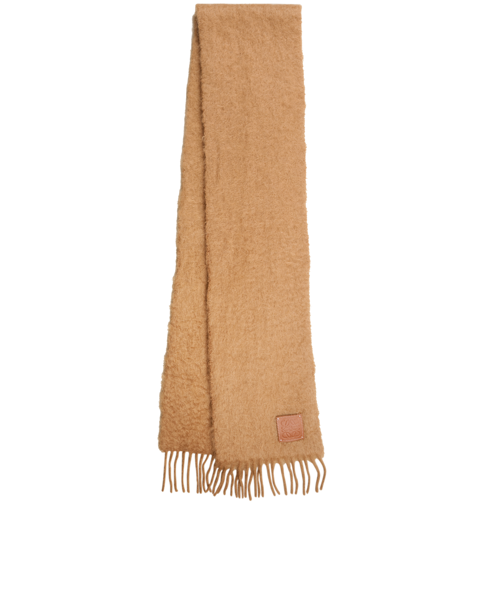 Loewe Anagram Patch Scarf, &pound;175, Accessories, Tan, Mohair/Wool, Back view