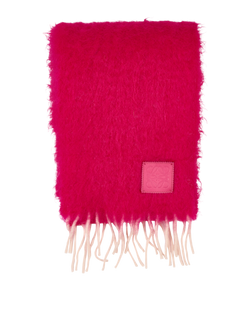 Loewe Anagram Fringed Scarf, Mohair/Wool, Pink, 3*