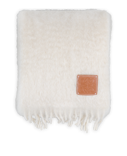 Loewe Anagram Scarf, Mohair/Wool, Cream, 3*