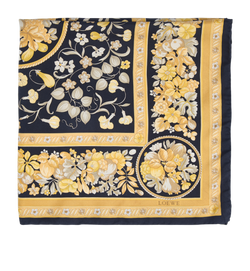 Loewe Floral Scarf, Silk, Black/Yellow, 2*