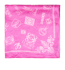 Loewe Logo-Print Scarf, Silk, Pink, 2*