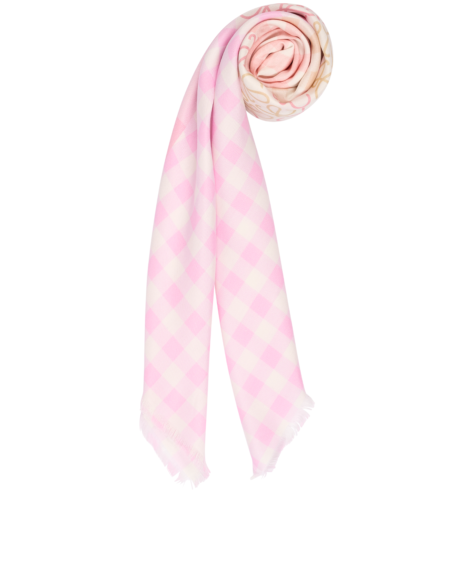 Loewe Logo Print Scarf, &pound;180, Accessories, Pink/White, Silk, Other view