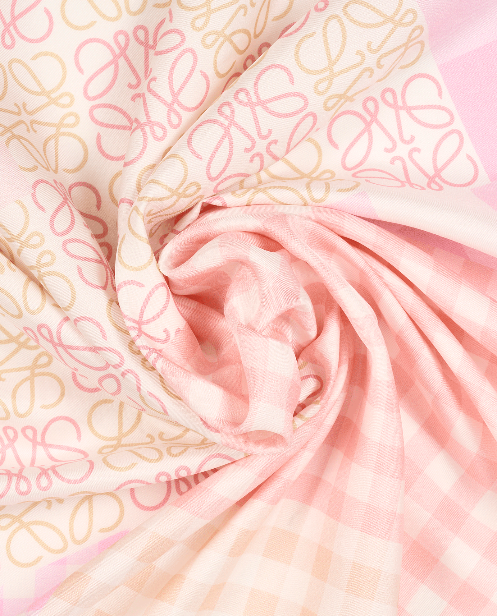 Loewe Logo Print Scarf, &pound;180, Accessories, Pink/White, Silk, Other view