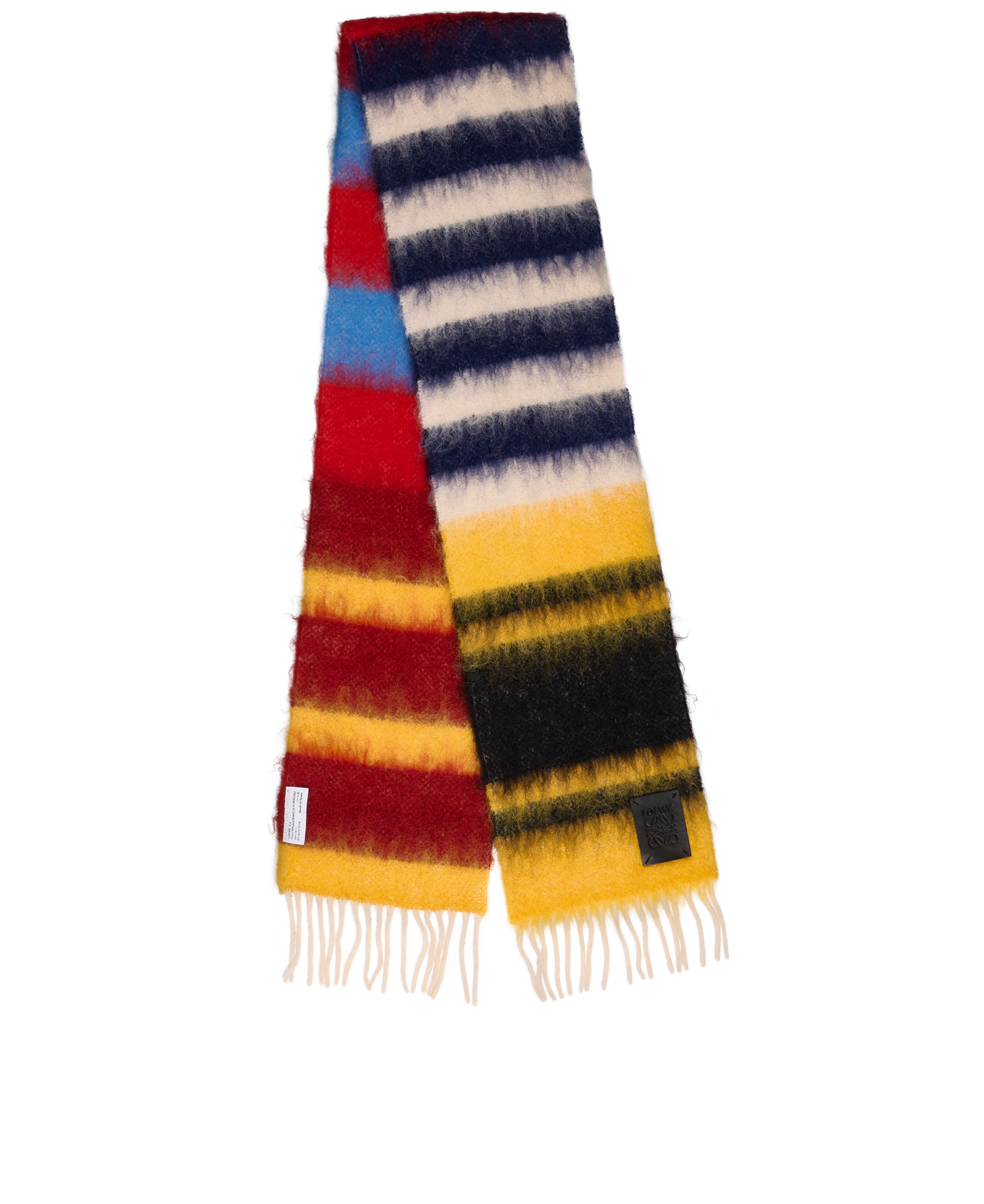 Loewe Mohair Scarf, &pound;175, Accessories, Blue/Red/Yellow, Mohair/Wool, Back view