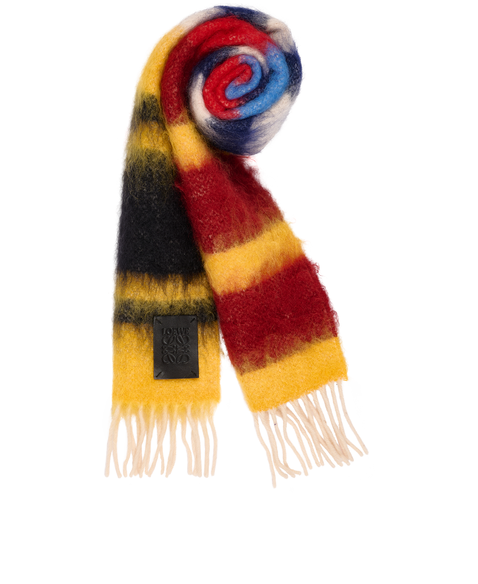 Loewe Mohair Scarf, &pound;175, Accessories, Blue/Red/Yellow, Mohair/Wool, Other view