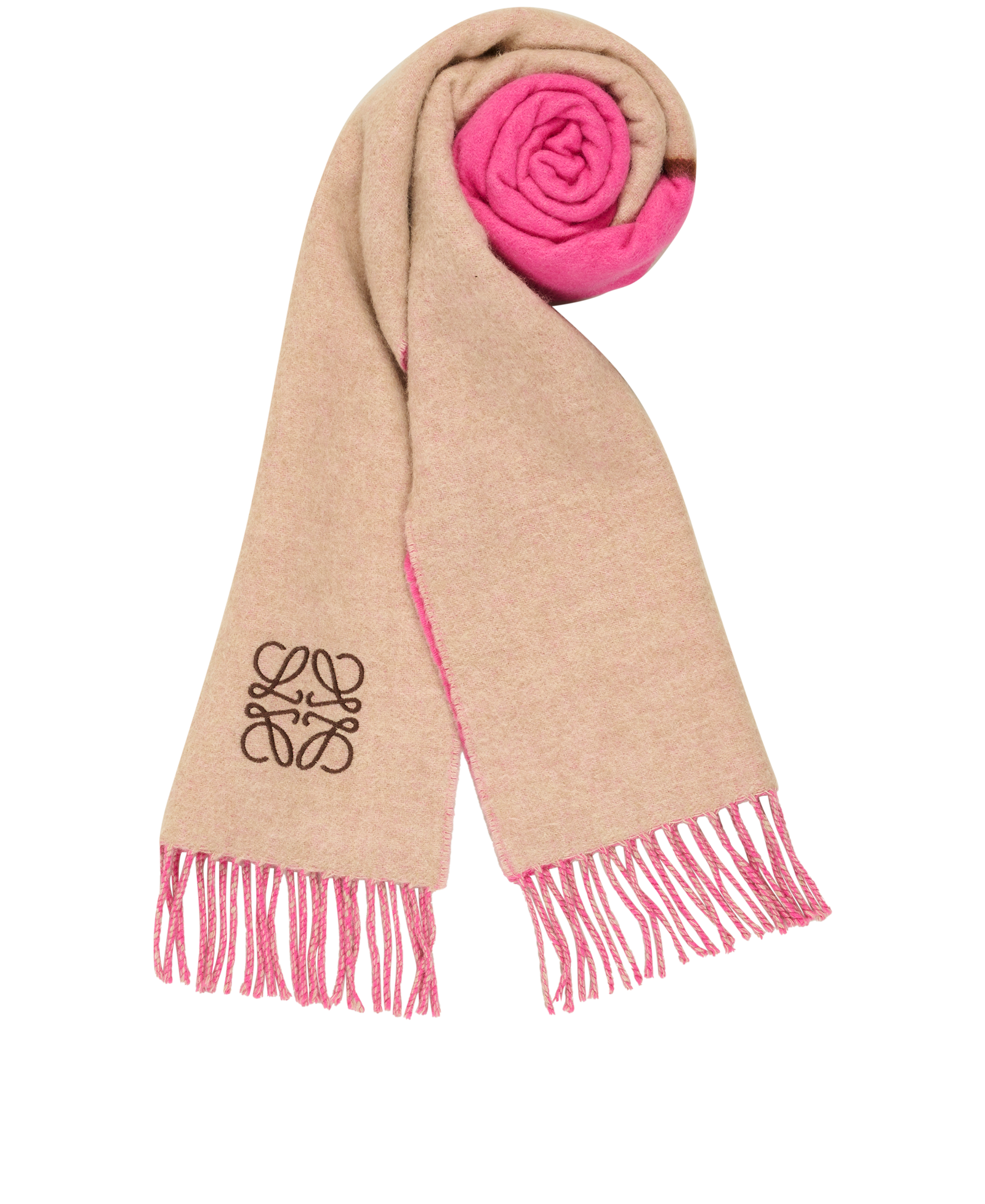 Loewe Anagram Scarf, &pound;180, Accessories, Beige/Pink, Wool, Other view