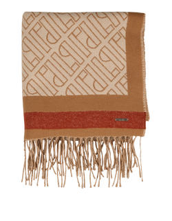 Loro Piana Monogram Scarf, Cashmere, Brown, MII, 3*