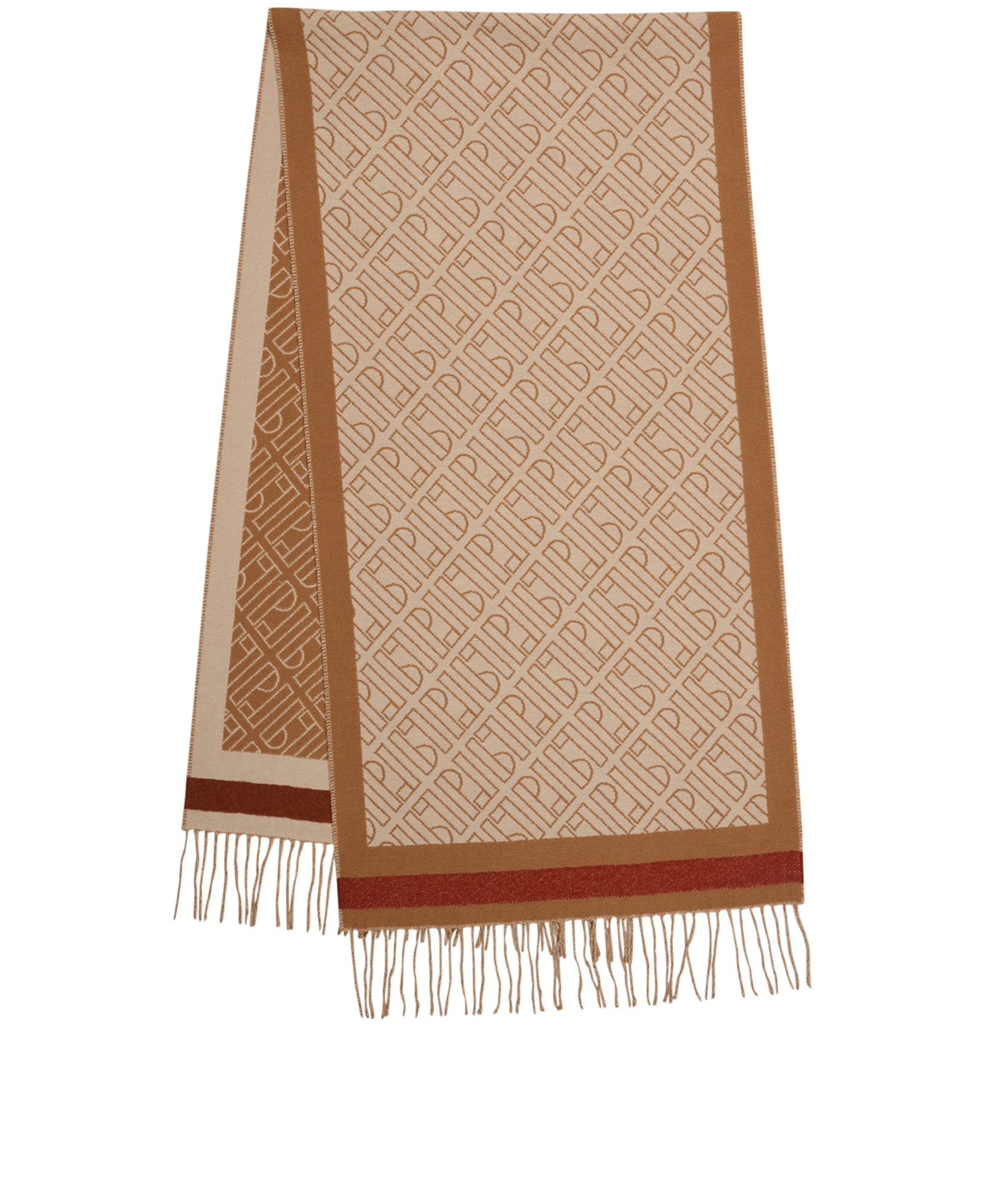 Loro Piana Monogram Scarf, &pound;375, Accessories, Brown, Cashmere, Back view