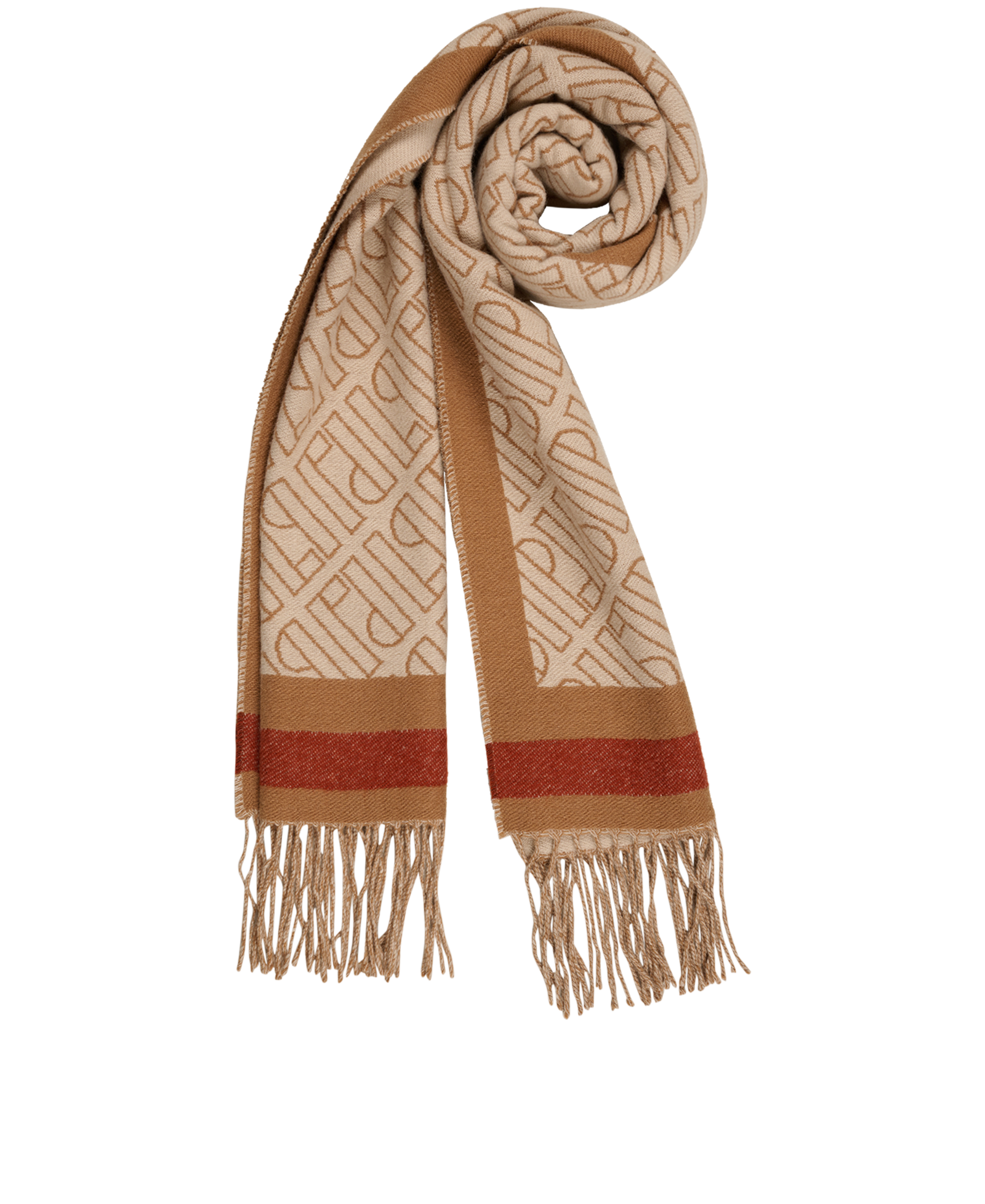 Loro Piana Monogram Scarf, &pound;375, Accessories, Brown, Cashmere, Other view