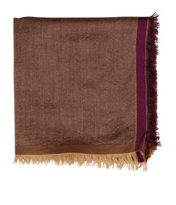 Loro Piana Raw-Trim Square Scarf, Cashmere/Silk, Brown, 2*