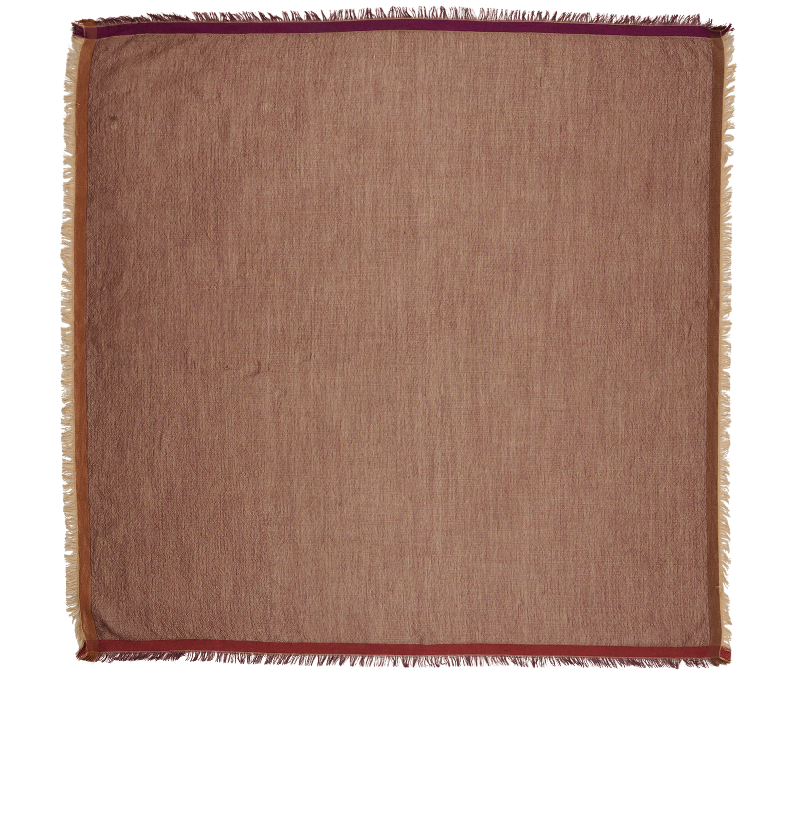 Loro Piana Raw-Trim Square Scarf, &pound;90, Accessories, Brown, Cashmere/Silk, Back view