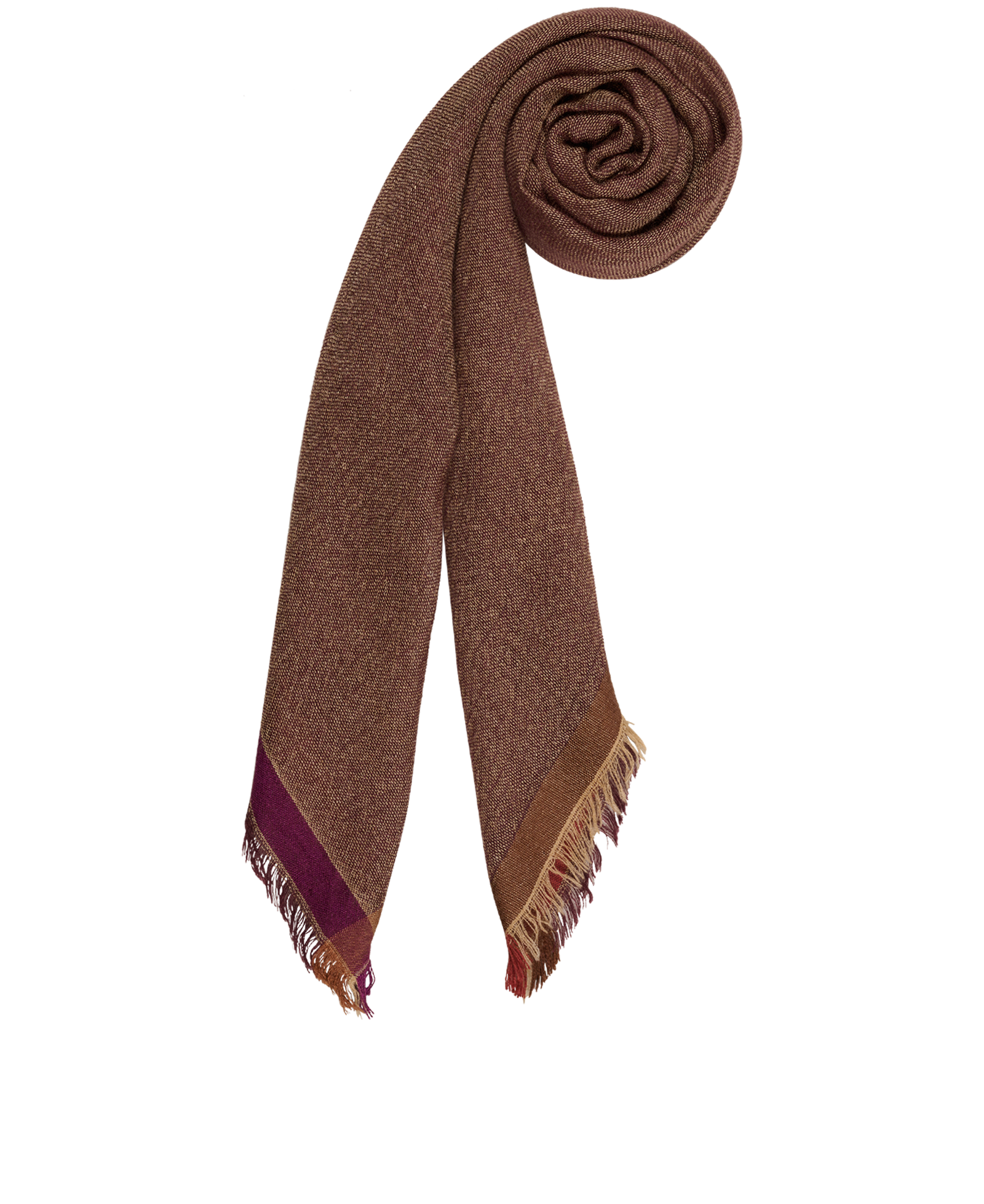 Loro Piana Raw-Trim Square Scarf, &pound;90, Accessories, Brown, Cashmere/Silk, Other view