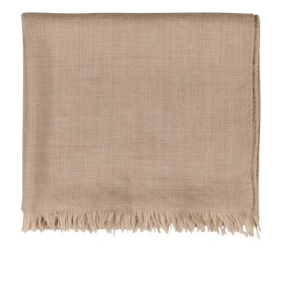 Loro Piana Raw-Trim Scarf, &pound;120, Accessories, Beige, Cashmere/Silk, Front view