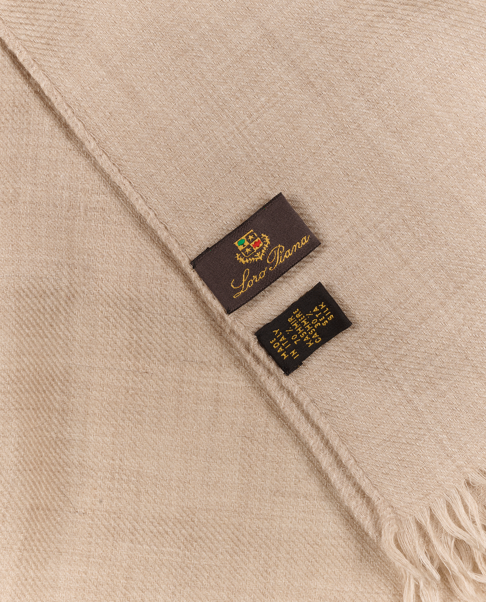 Loro Piana Raw-Trim Scarf, &pound;120, Accessories, Beige, Cashmere/Silk, Other view