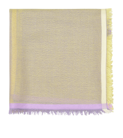 Loro Piana Quadrata Rainbow Scarf, Cashmere/Silk, Purple/Yellow, MII, 3*