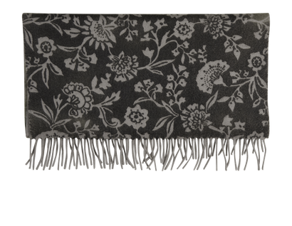 Loro Piana Floral Print Scarf, &pound;195, Accessories, Grey, Cashmere, Front view