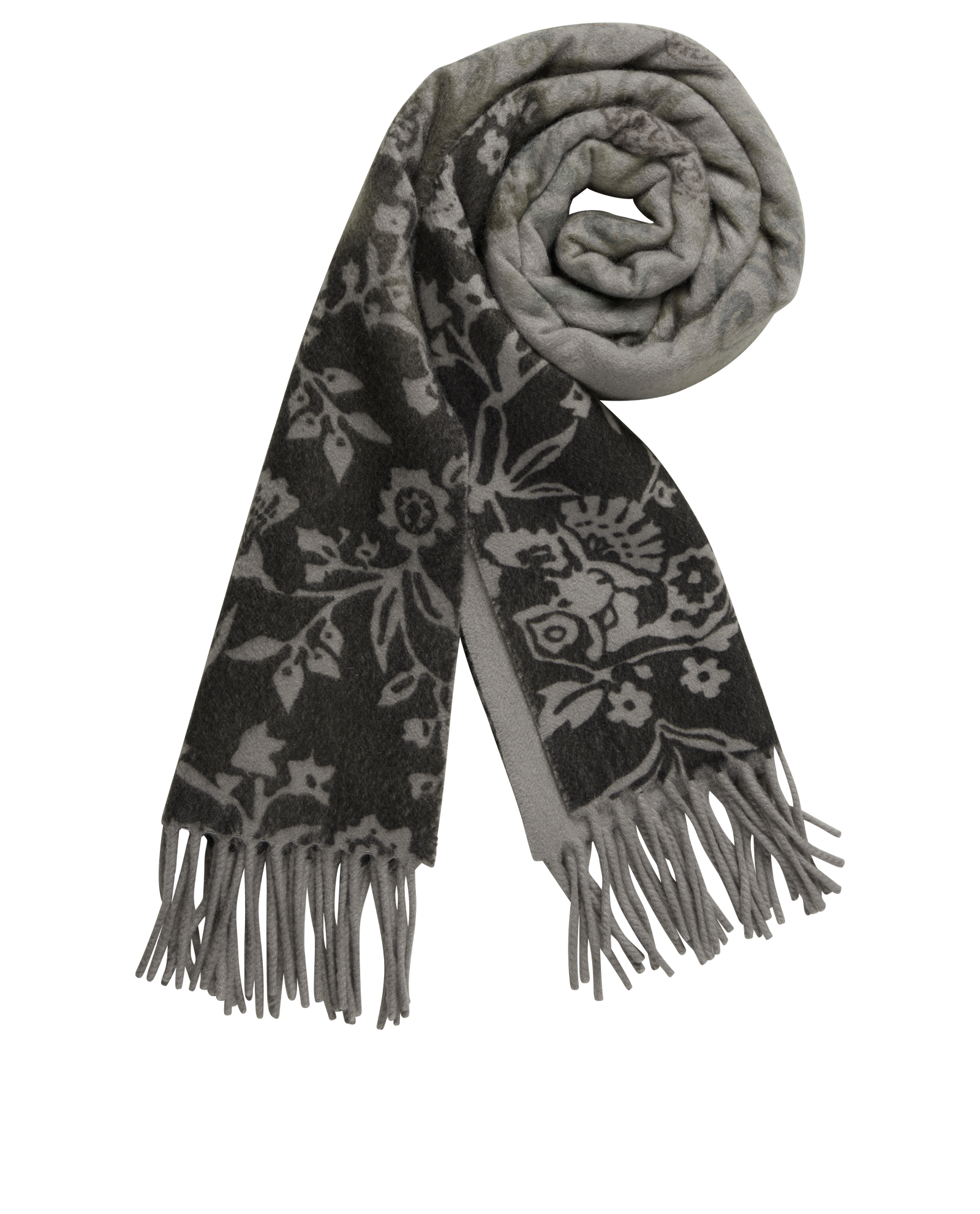 Loro Piana Floral Print Scarf, &pound;195, Accessories, Grey, Cashmere, Other view