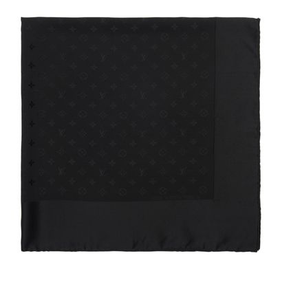 Louis Vuitton Monogram Scarf, &pound;250, Accessories, Black, Silk, Front view