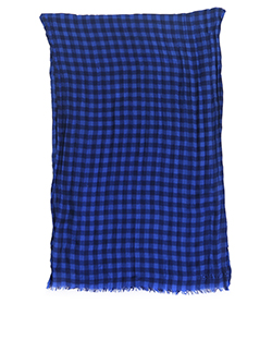 Louis Vuitton Maasai Check Scarf, Cotton, Blue, Box, Receipt, 2*