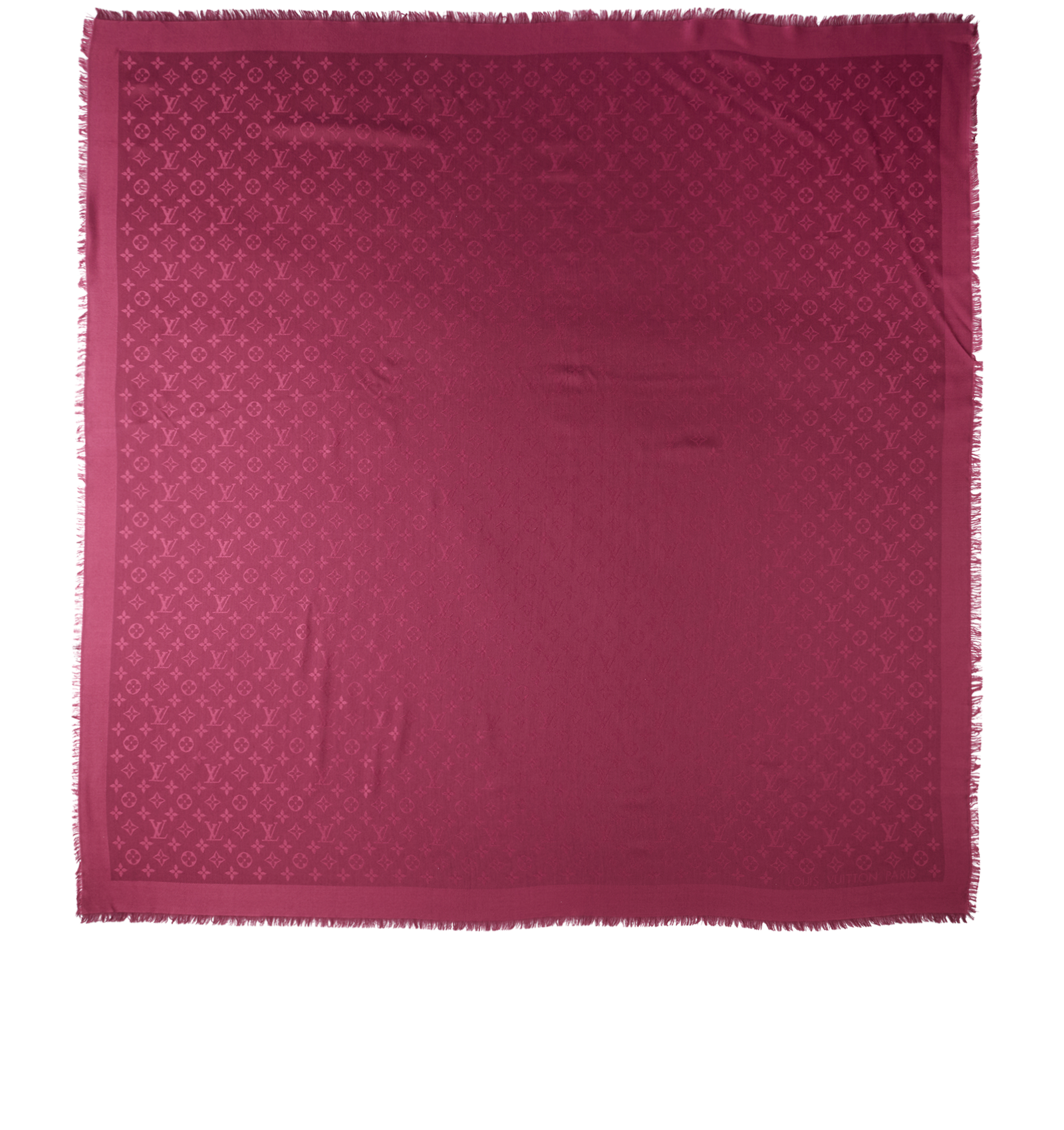 Louis Vuitton Monogram Shawl, &pound;350, Accessories, Burgundy, Silk, Back view