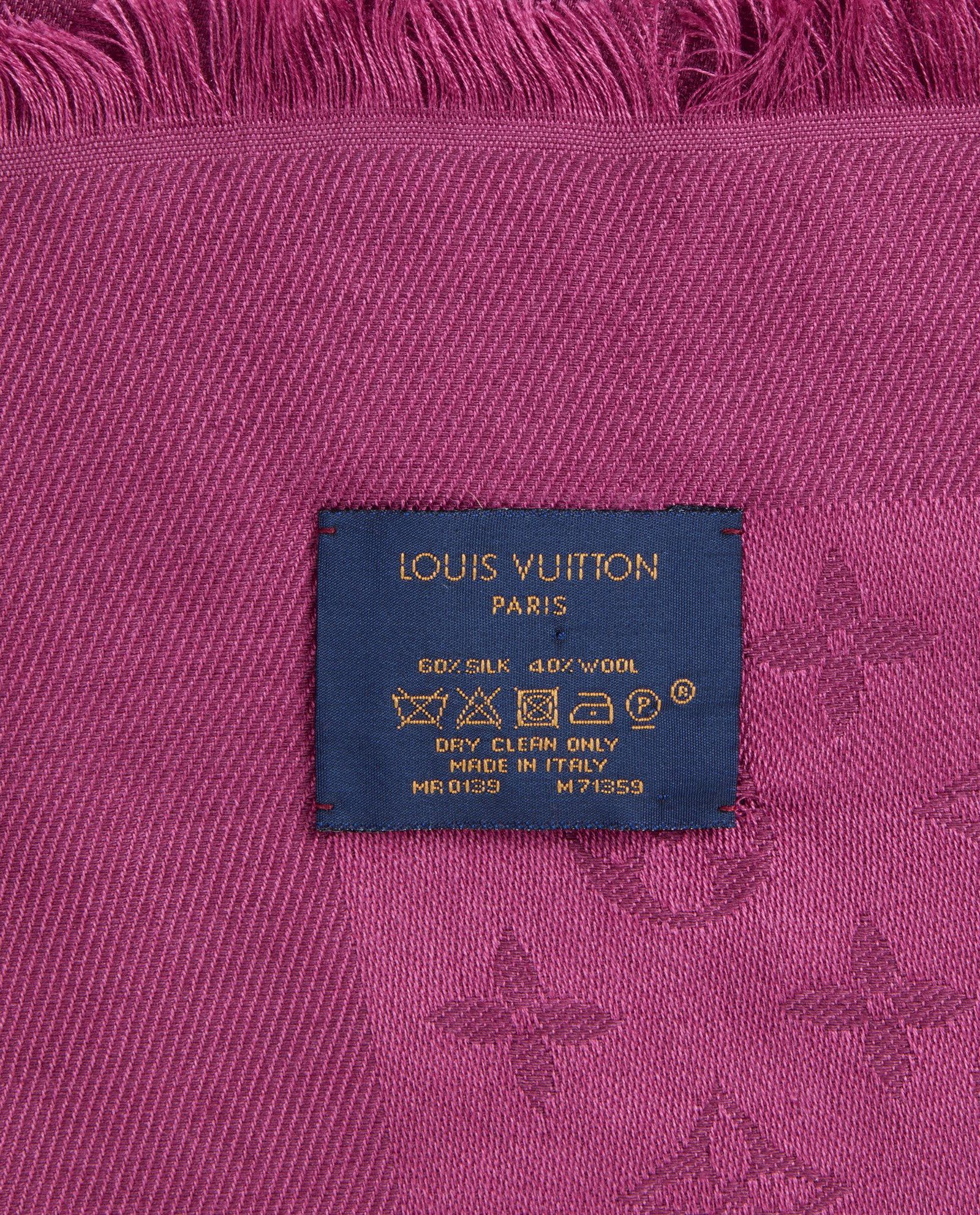 Louis Vuitton Monogram Shawl, &pound;350, Accessories, Burgundy, Silk, Other view